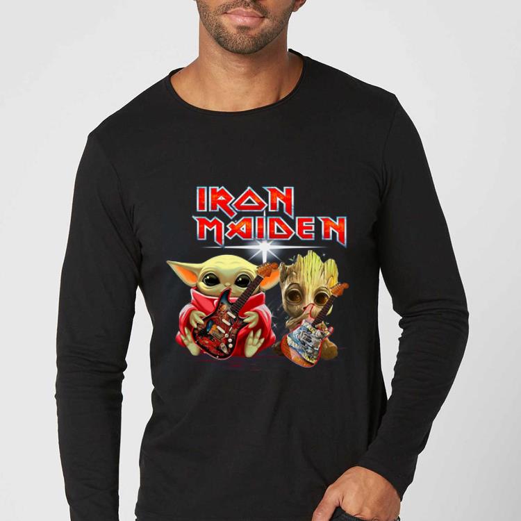 Great Baby Yoda And Baby Groot Play Guitar Iron Maiden shirt 4 - Great Baby Yoda And Baby Groot Play Guitar Iron Maiden shirt