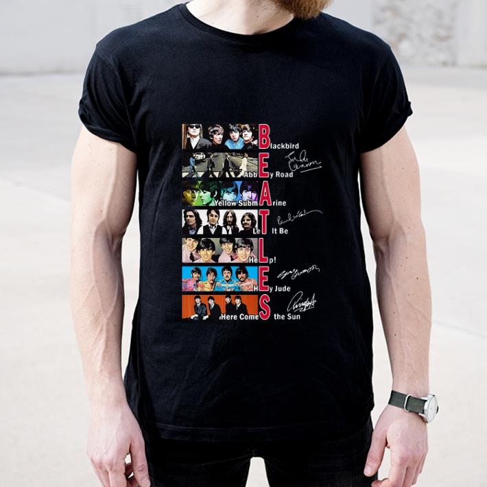 Nice Beatles Blackbird Abbey Road Yellow Submarine Signatures shirt 4 - Nice Beatles Blackbird Abbey Road Yellow Submarine Signatures shirt