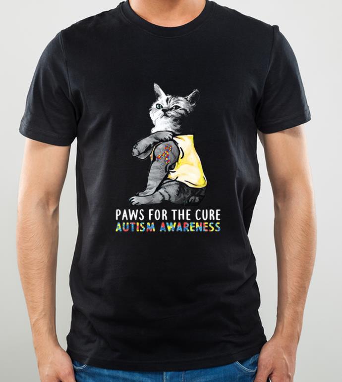 Official Cat Paws For The Cure Autism Awareness shirt 4 - Official Cat Paws For The Cure Autism Awareness shirt