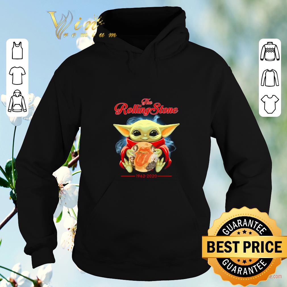 Premium Baby Yoda hug the Rolling stone 1962 2020 shirt sweater 4 - Premium Baby Yoda hug the Rolling stone 1962-2020 shirt sweater