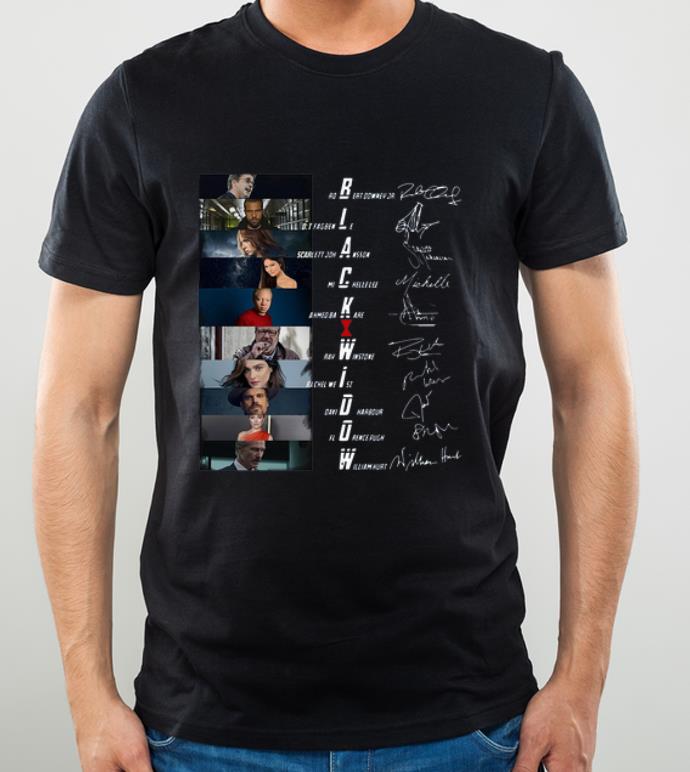 Premium Black Widow Robert Downey Jr Dt Fagbenle Scarlett Johansson Signatures shirt 4 - Premium Black Widow Robert Downey Jr Dt Fagbenle Scarlett Johansson Signatures shirt