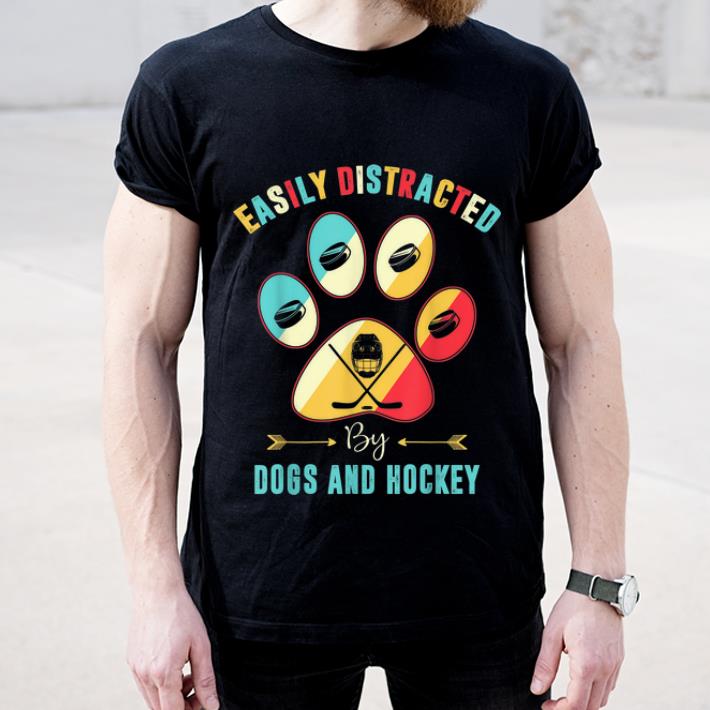 Premium Easily Distracted By Dogs And Hockey shirt 4 - Premium Easily Distracted By Dogs And Hockey shirt