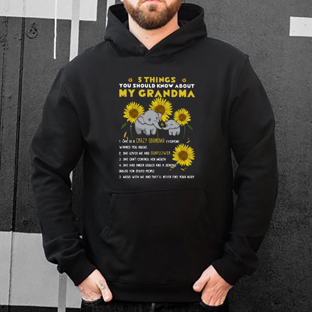 Premium Elephant Sunflower 5 Things You Should Know About My Grandma shirt 4 - Premium Elephant Sunflower 5 Things You Should Know About My Grandma shirt