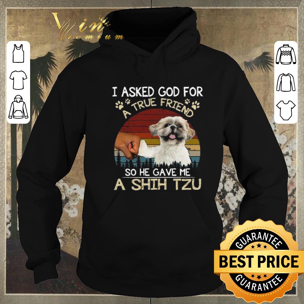 Pretty I ask God for a true friend so he gave me a Shih Tzu vintage shirt sweater 4 - Pretty I ask God for a true friend so he gave me a Shih Tzu vintage shirt sweater