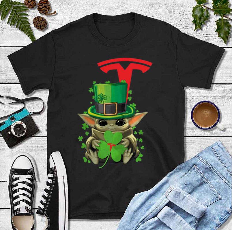 Top Baby Yoda Tesla Motors Shamrock St Patrick s Day shirt 4 - Top Baby Yoda Tesla Motors Shamrock St. Patrick’s Day shirt