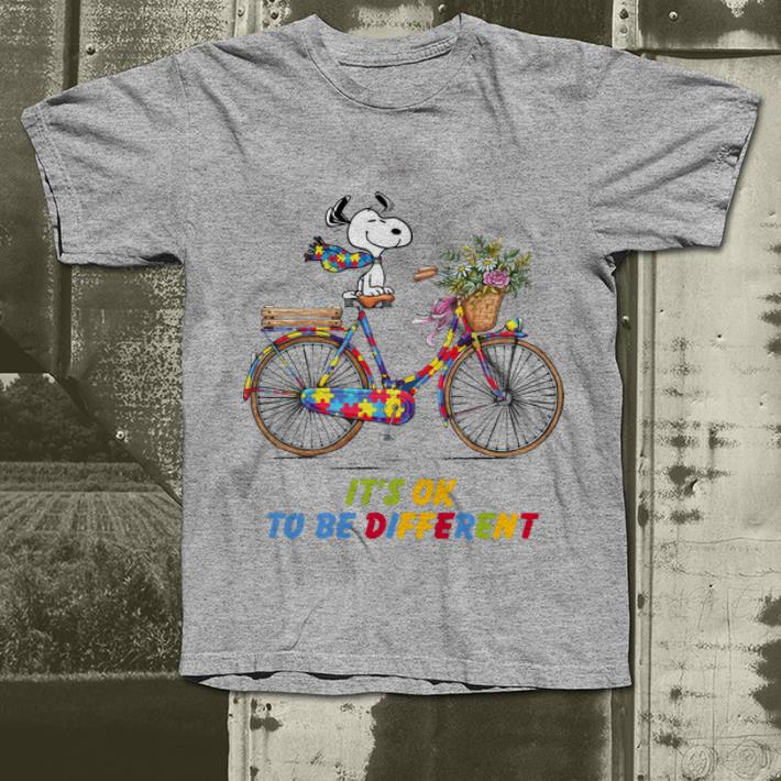 Top Snoopy Riding Bike It s Ok To Be Different Autism shirt 4 - Top Snoopy Riding Bike It’s Ok To Be Different Autism shirt