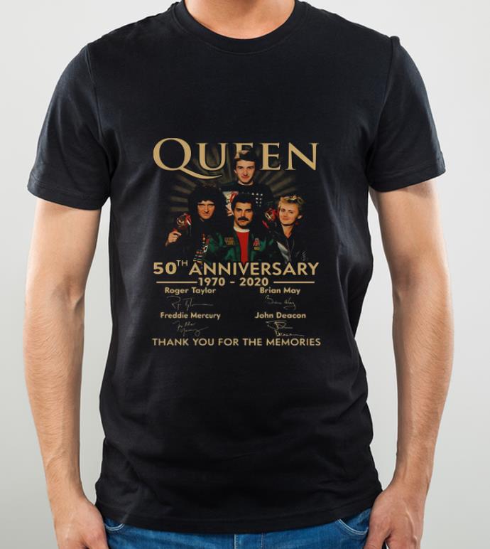 Awesome Queen 50th Anniversary 1970 2020 thank you for the memories signatures shirt 4 - Awesome Queen 50th Anniversary 1970 2020 thank you for the memories signatures shirt