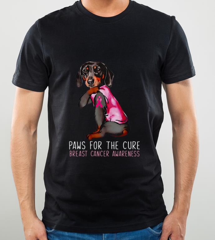 Great Dachshund Paws For The Cure Breast Cancer Awareness Pink Ribbon shirt 4 - Great Dachshund Paws For The Cure Breast Cancer Awareness Pink Ribbon shirt