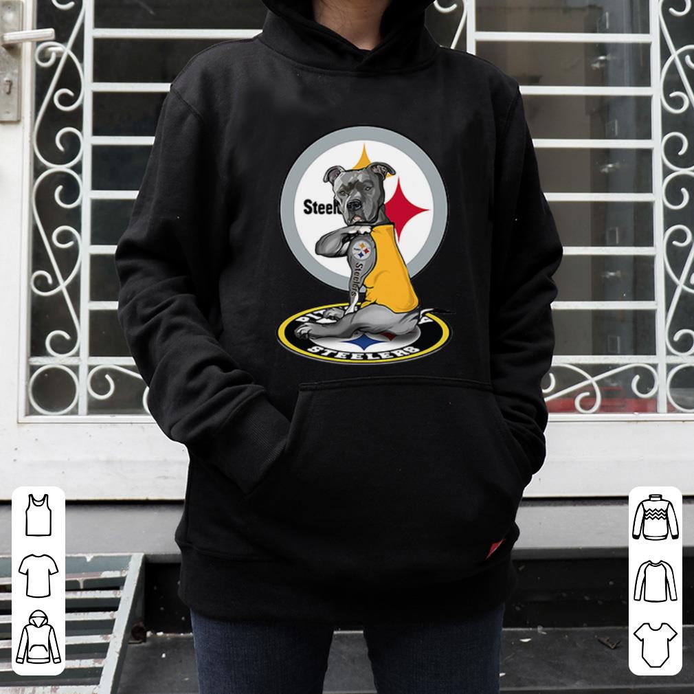 Hot Black Pitbull Tattoo Pittsburgh Steelers Logo shirt 4 - Hot Black Pitbull Tattoo Pittsburgh Steelers Logo shirt