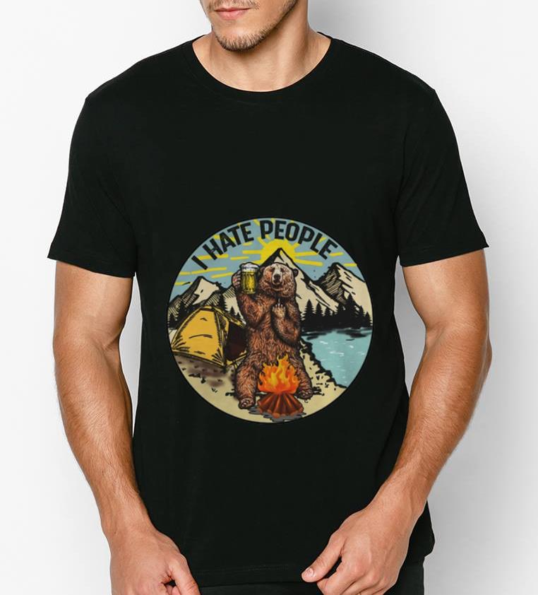 Hot I Hate People Bear Drinking Beer shirt 4 - Hot I Hate People Bear Drinking Beer shirt