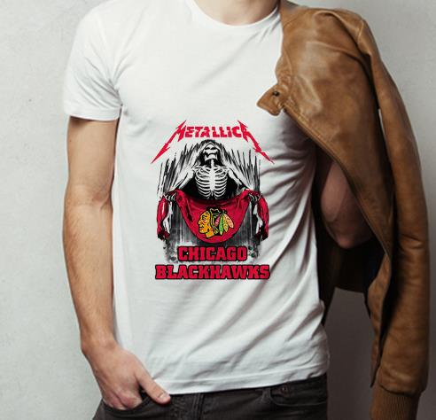 Nice Skeleton Metallic Chicago Blackhawks shirt 4 - Nice Skeleton Metallic Chicago Blackhawks shirt