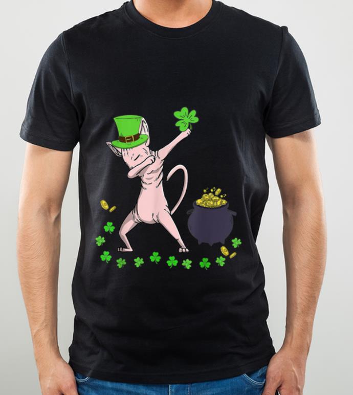 Official Funny Sphynx Cat Dabbing Shamrock Patrick s Day shirt 4 - Official Funny Sphynx Cat Dabbing Shamrock Patrick's Day shirt