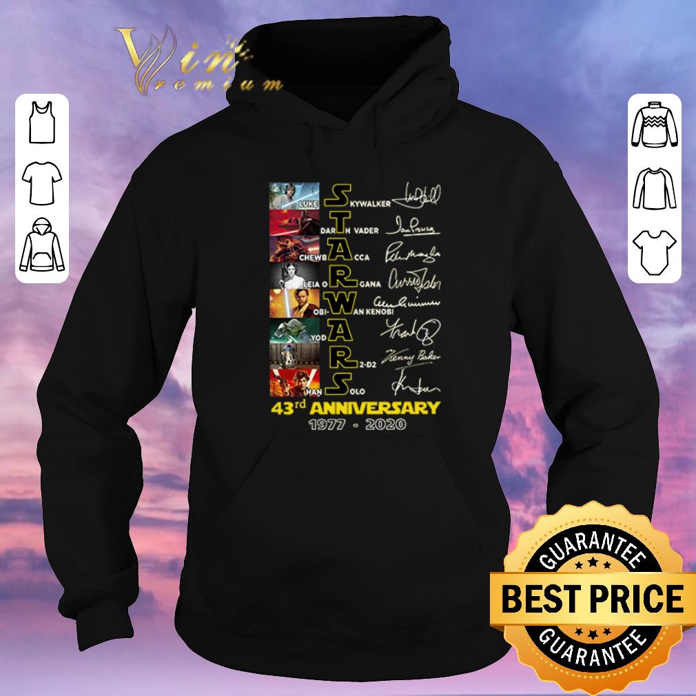 Official Star Wars 43rd anniversary 1977-2020 signatures shirt sweater Official Star Wars 43rd anniversary 1977 2020 signatures shirt sweater 4 - Official Star Wars 43rd anniversary 1977-2020 signatures shirt sweater