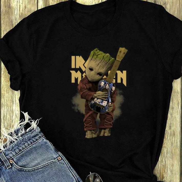 Premium Baby Groot Hug Iron Maiden Guitar shirt 4 - Premium Baby Groot Hug Iron Maiden Guitar shirt