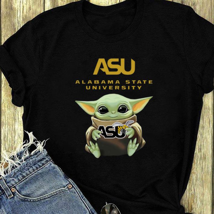 Premium Baby Yoda Hug Alabama State University shirt 4 - Premium Baby Yoda Hug Alabama State University shirt