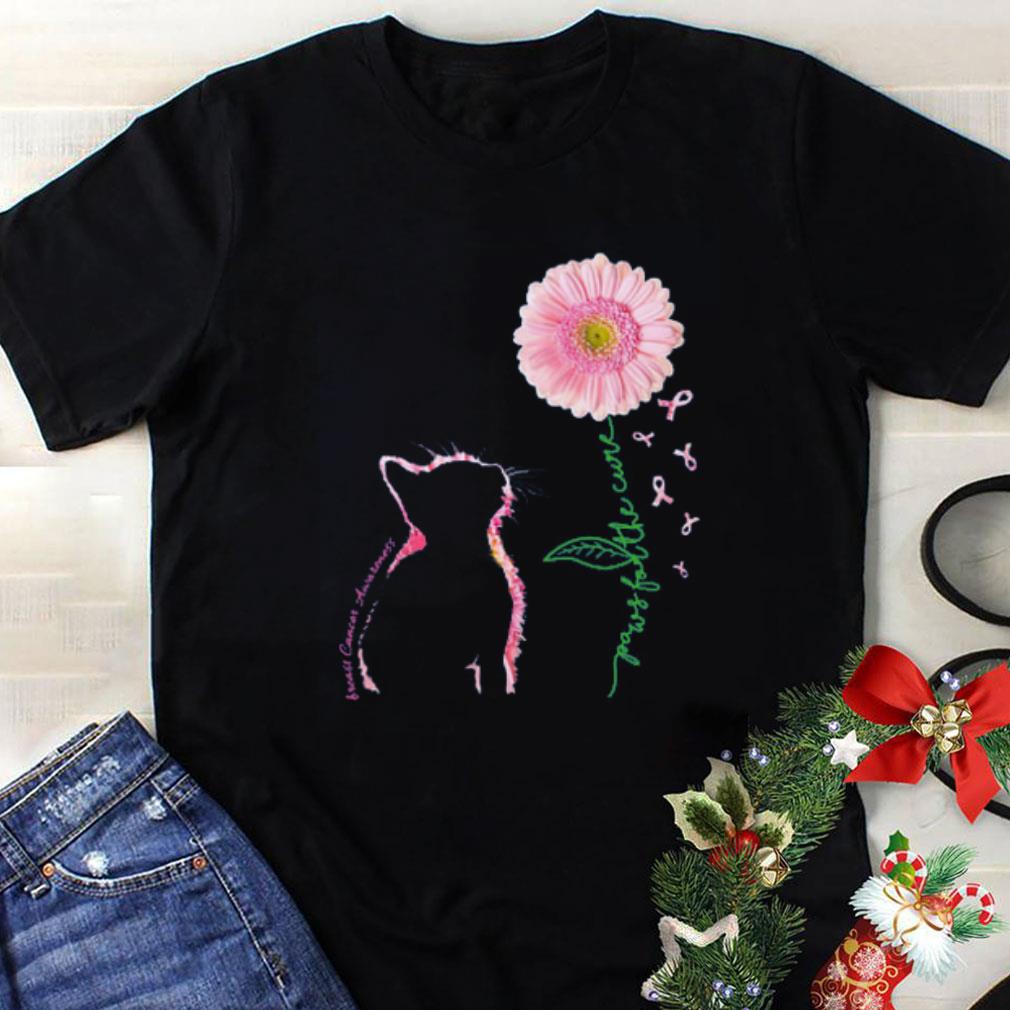 Premium Paws For The Cure Breast Cancer Awareness Pink Sunflower Cat Silhouette And Pink Ribbon Version shirt 1 - Premium Paws For The Cure Breast Cancer Awareness Pink Sunflower Cat Silhouette And Pink Ribbon Version shirt