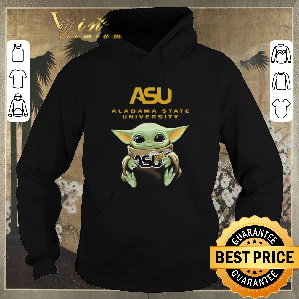 Pretty Baby Yoda Hug Alabama State University Star Wars shirt sweater 4 - Pretty Baby Yoda Hug Alabama State University Star Wars shirt sweater