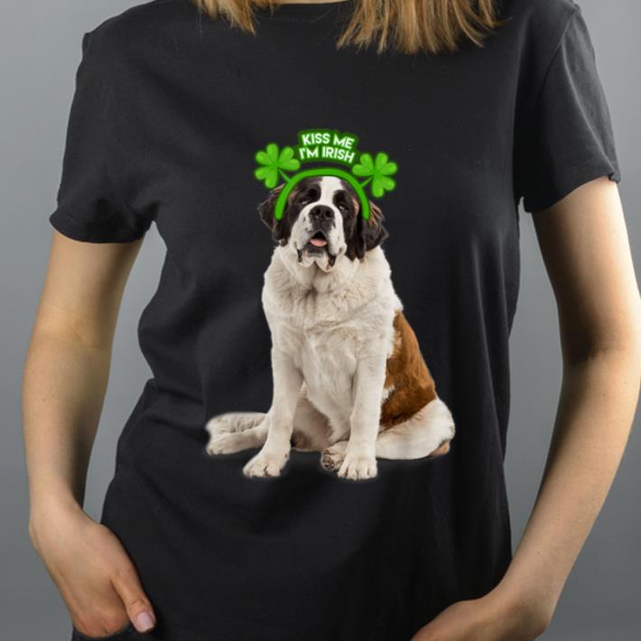 Pretty Saint Bernard Shamrock Kiss Me I m Irish St Patricks Day shirt 4 - Pretty Saint Bernard Shamrock Kiss Me I'm Irish St. Patricks Day shirt