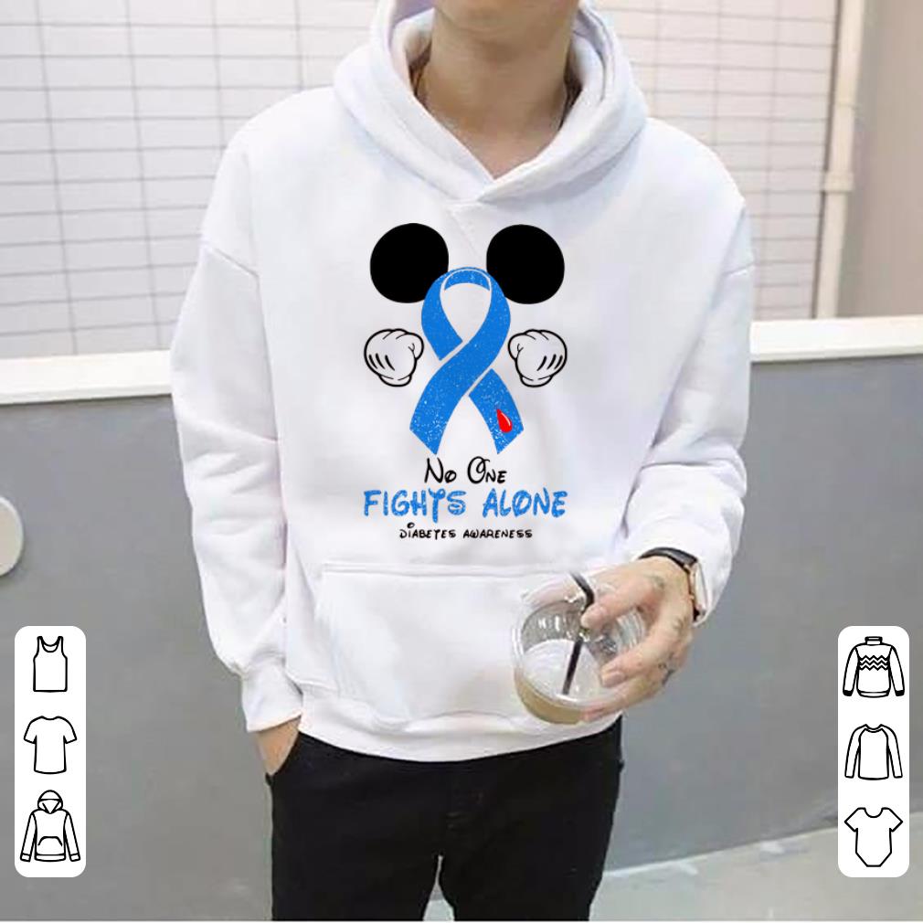 Top Disney Mickey Mouse No One Fights Alone Diabetes Awareness shirt 4 - Top Disney Mickey Mouse No One Fights Alone Diabetes Awareness shirt