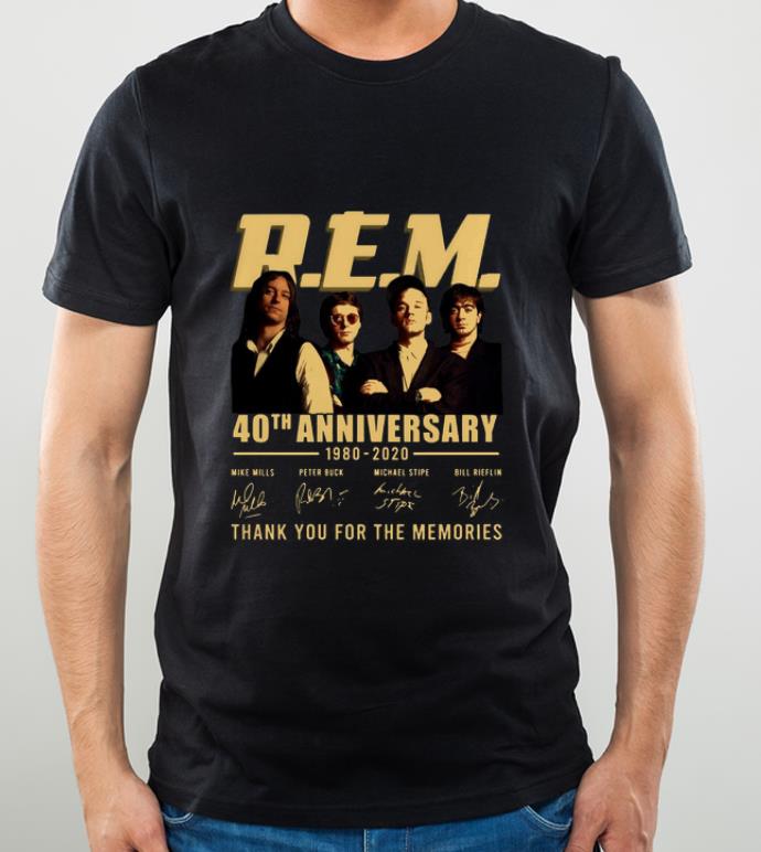 Top Rem 40th anniversary 1980 2020 thank you for the memories signatures shirt 4 - Top Rem 40th anniversary 1980 2020 thank you for the memories signatures shirt