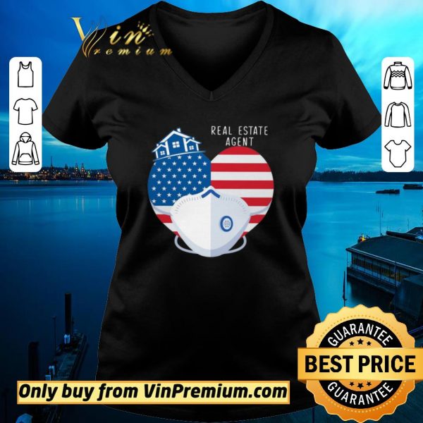 Top Heart American Flag Mask Real Estate Agent shirt sweater