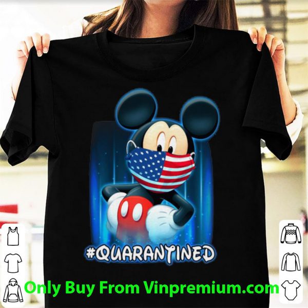 Pretty Mickey Mouse Face Mask #Quarantined Covid-19 American Flag shirt