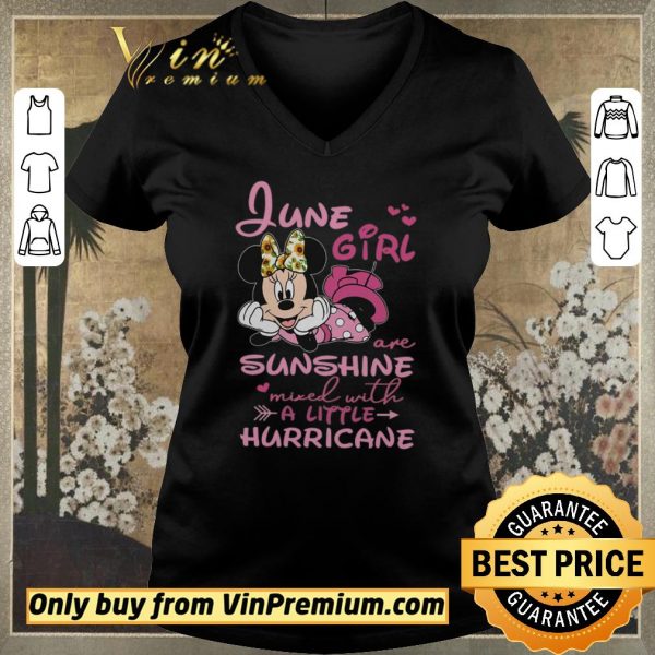Funny Mickey Mouse June Girl Are Sunshine Mixed With A Little Hurricane shirt sweater