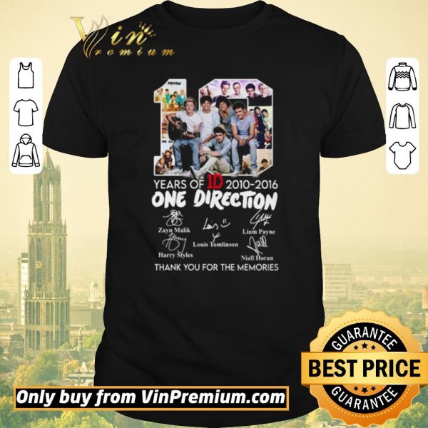 Awesome 10 Years of 1D 2010-2016 One Direction thank you for the memories signatures shirt sweater