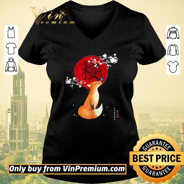 Pretty Fox Butterfly Sakura shirt sweater