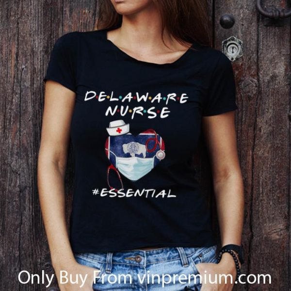 Official Delaware Nurse Heart Stethoscope Delaware Flag #Essential shirt