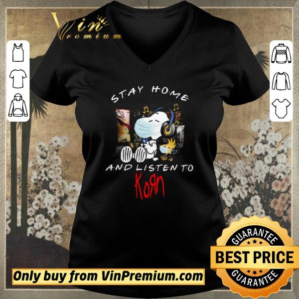 Original Snoopy Mask Stay Home And Listen To Korn shirt sweater