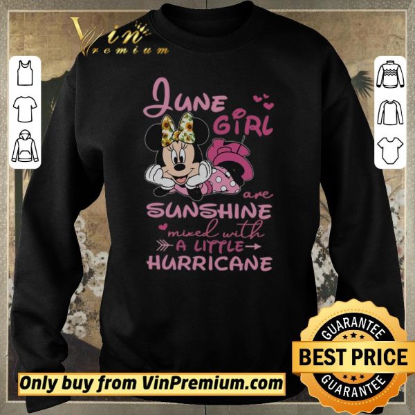Funny Mickey Mouse June Girl Are Sunshine Mixed With A Little Hurricane shirt sweater
