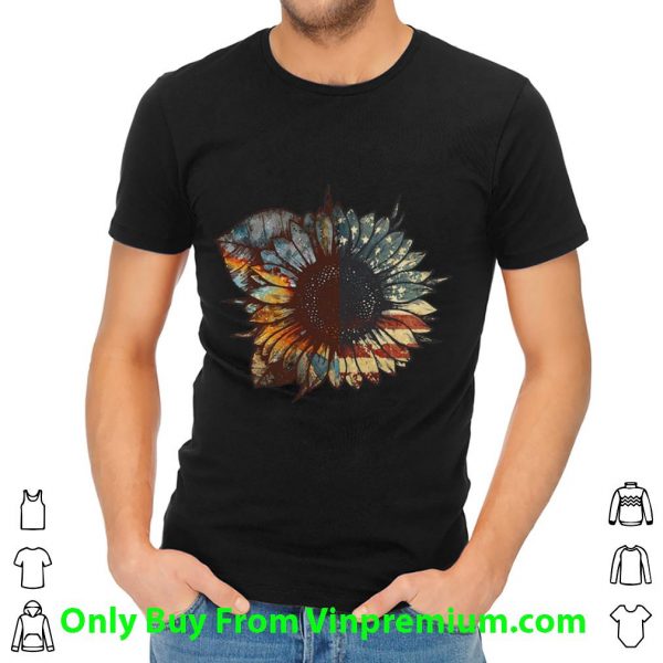 Pretty Vintage Sunflower American Flag shirt
