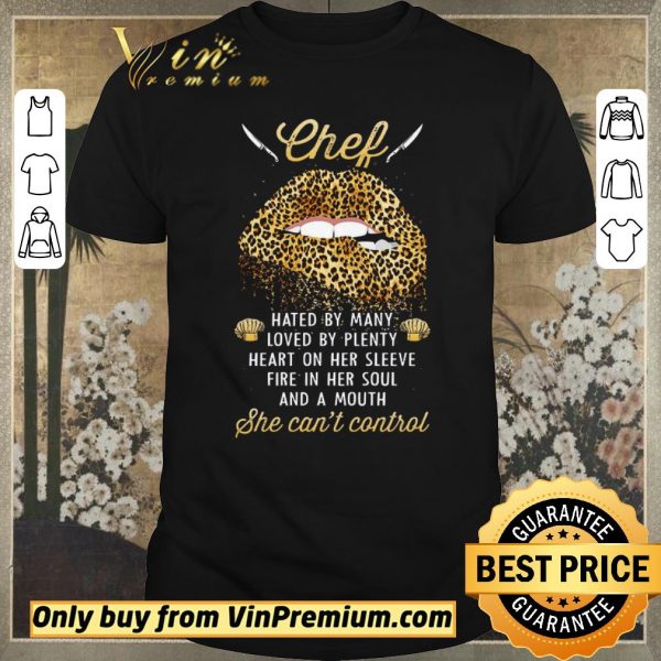 Top Lips Leopard Chef Hated By Many Loved By Plenty Heart On Her Sleeve shirt sweater