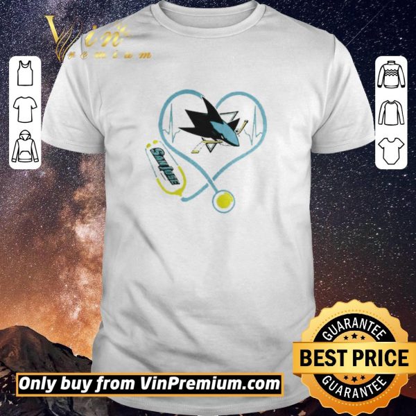 Top Love San Jose Sharks Heart stethoscope shirt sweater