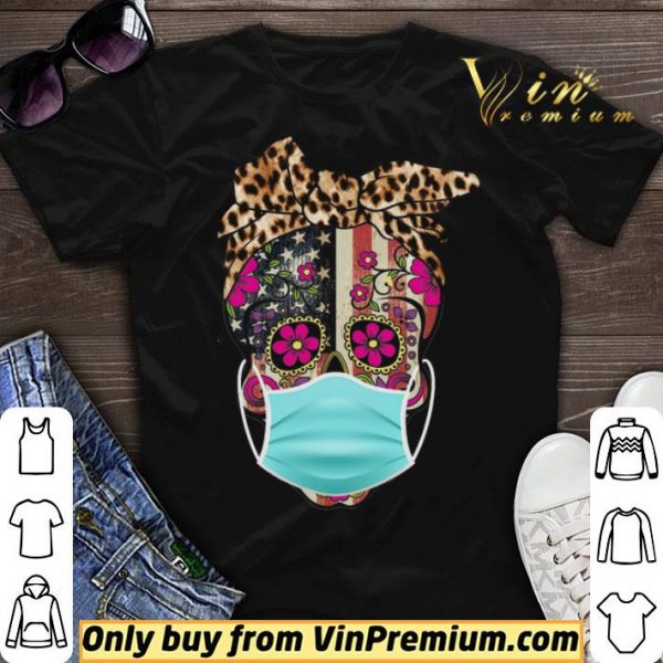 Skull Mask American Flag Leopard shirt sweater