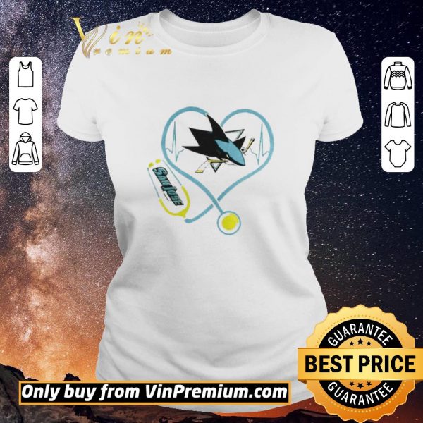Top Love San Jose Sharks Heart stethoscope shirt sweater