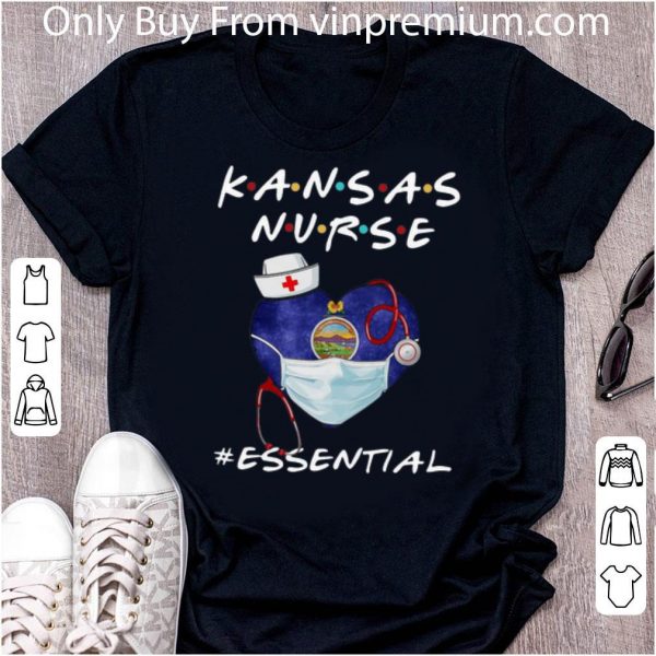 Official Kansas Nurse Heart Stethoscope Kansas Flag #Essential shirt