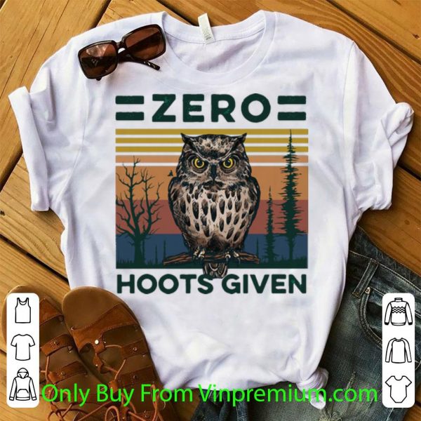 Nice Vintage Owl Zero Hoots Given shirt