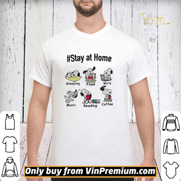 Snoopy stay at home sleeping food work music reading coffee shirt sweater