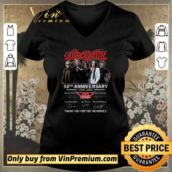 Nice Aerosmith 50 Th Anniversary 1970 2020 Signature Thank You For The Memories shirt sweater