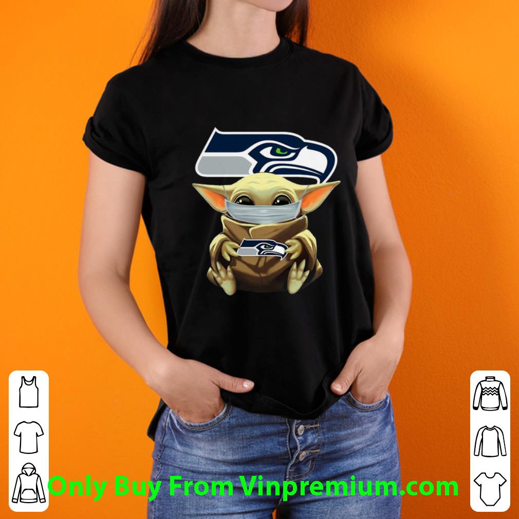 Pretty Star Wars Baby Yoda Face Mask Hug Seattle Seahawks shirt Pretty Star Wars Baby Yoda Face Mask Hug Seattle Seahawks shirt
