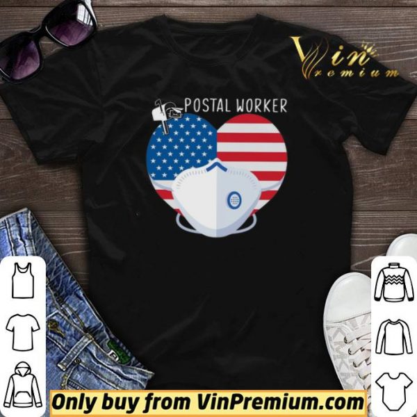 Heart American Flag Mask Postal Worker shirt sweater