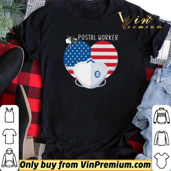 Heart American Flag Mask Postal Worker shirt sweater