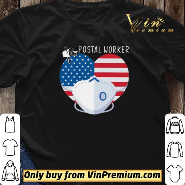 Heart American Flag Mask Postal Worker shirt sweater