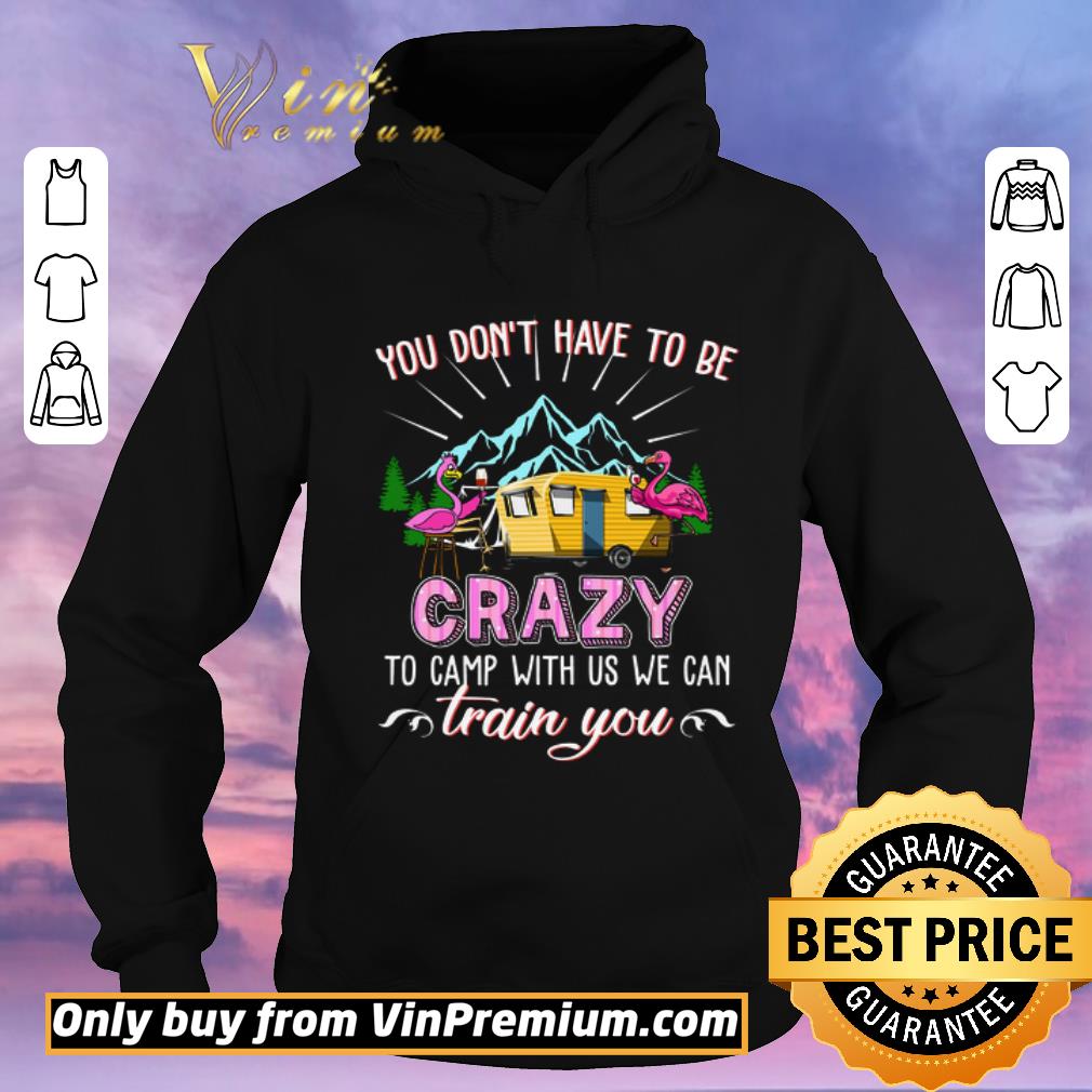 Hot Flamingo You Don t Have To Be Crazy To Camp With Us We Can Train You shirt sweater 4 - Hot Flamingo You Don't Have To Be Crazy To Camp With Us We Can Train You shirt sweater