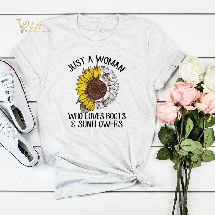 Just A Woman Who Loves Boots & Sunflowers shirt sweater Just A Woman Who Loves Boots Sunflowers shirt sweater 4 - Just A Woman Who Loves Boots & Sunflowers shirt sweater