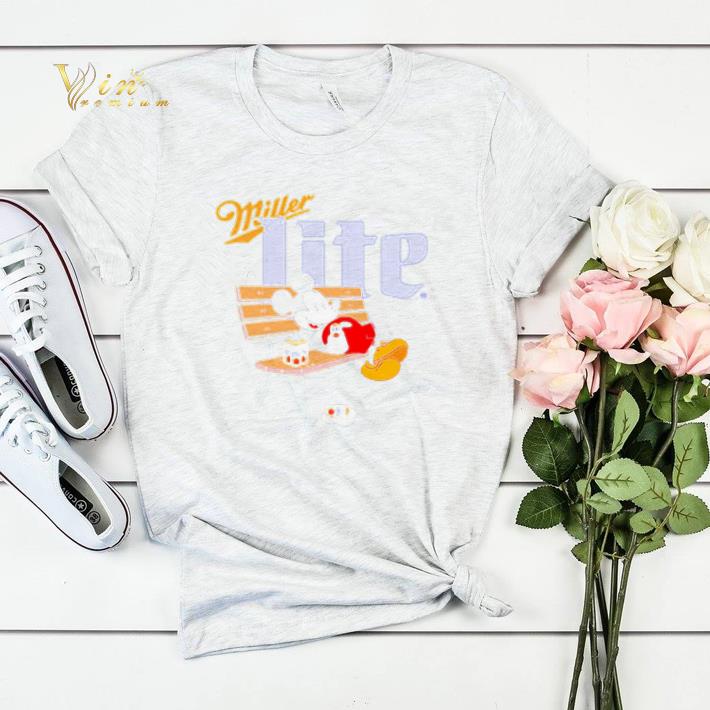 Mickey Mouse drinking Miller lite on park bench shirt sweater 4 - Mickey Mouse drinking Miller lite on park bench shirt sweater