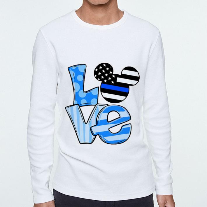 Original Mickey Mouse Love Thin Blue Line Flag shirt 4 - Original Mickey Mouse Love Thin Blue Line Flag shirt