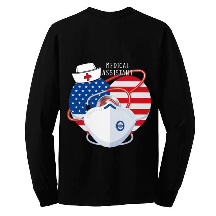 Premium Medical Assistant Heart Mask Stethoscope American Flag shirt 4 - Premium Medical Assistant Heart Mask Stethoscope American Flag shirt